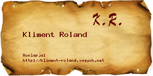 Kliment Roland névjegykártya