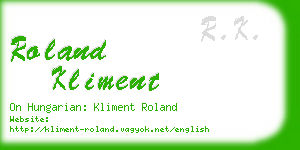 roland kliment business card